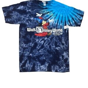 Disney Parks Adult Shirt - 2017 Sorcerer Mickey Mouse,‎ Tie Dye, Large, NWT